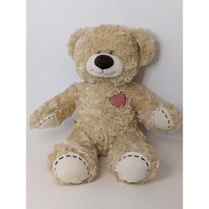 Build A Bear, Light Brown Bear With Stitching On Hands Feet And Heart